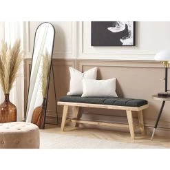 Beliani Hocker PHOLA - Lichte Houtkleur Polyester -Bankstoel Winkel ae95f20cc1d0443ea0e68ca0fe9dbc75