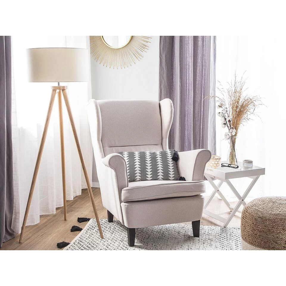 Beliani Oorfauteuil ABSON - Beige Polyester 2 Beliani Oorfauteuil ABSON - Beige Polyester - Afbeelding 2