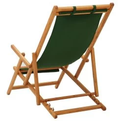 VidaXL Strandstoel Inklapbaar Massief Eucalyptushout En Stof Groen -Bankstoel Winkel b0b1fb620c3e4cdb8e8611ed55679802