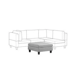 Beliani Ottomaan FEVIK - Grijs Polyester -Bankstoel Winkel b2cd39a702d5487f82d16e946b30fcf6