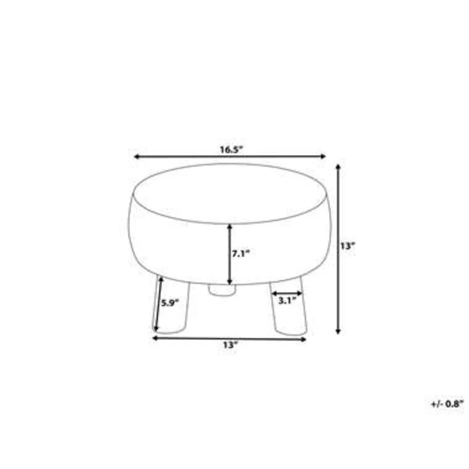 Beliani Hocker MUNDRA - Grijs Katoen 3 Beliani Hocker MUNDRA - Grijs Katoen - Afbeelding 3