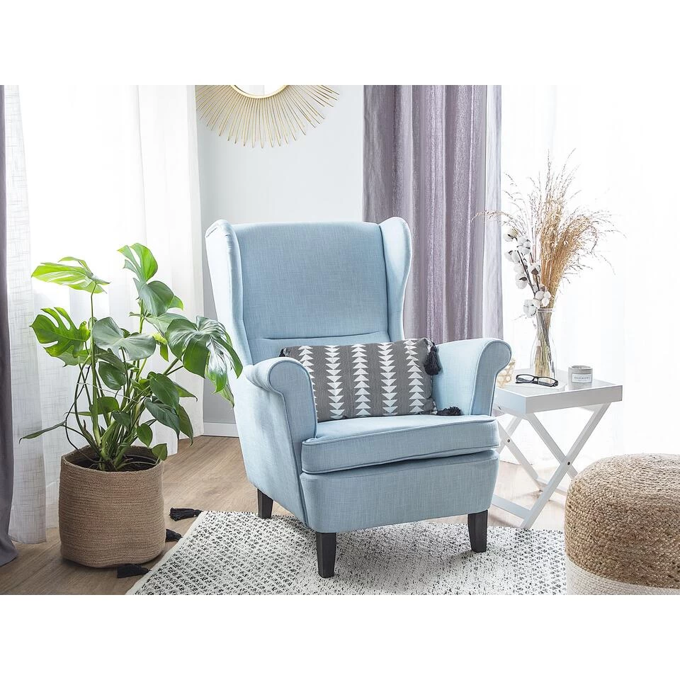 Beliani Oorfauteuil ABSON - Blauw Polyester 2 Beliani Oorfauteuil ABSON - Blauw Polyester - Afbeelding 2