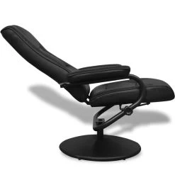 VidaXL Tv-fauteuil Met Voetenbankje Kunstleer Zwart -Bankstoel Winkel b4848636b5834f149d9bf40840e3bc1b