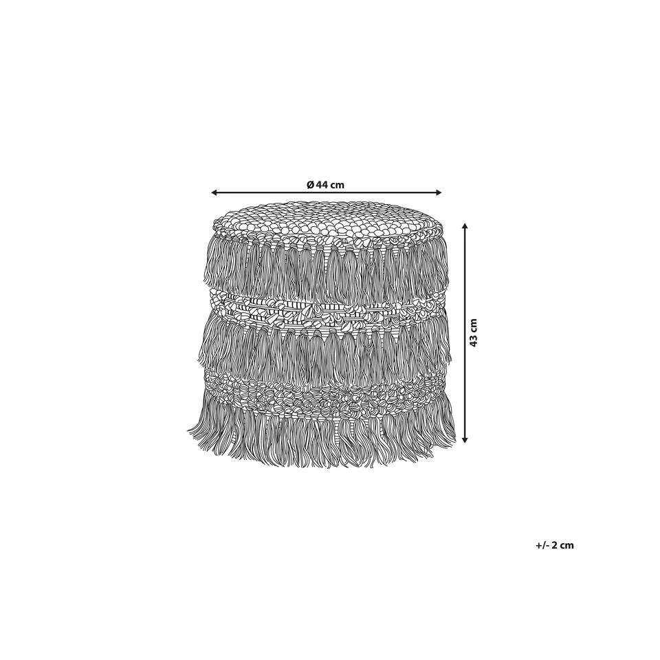 Beliani Poef NOIDA - Beige Katoen 3 Beliani Poef NOIDA - Beige Katoen - Afbeelding 3