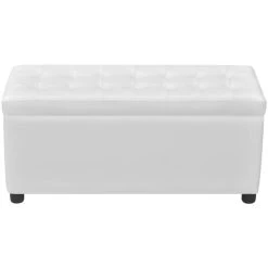 VidaXL Opberghocker Kunstleer Wit -Bankstoel Winkel ba3028b228fe42fbbb366a1f01edac3e