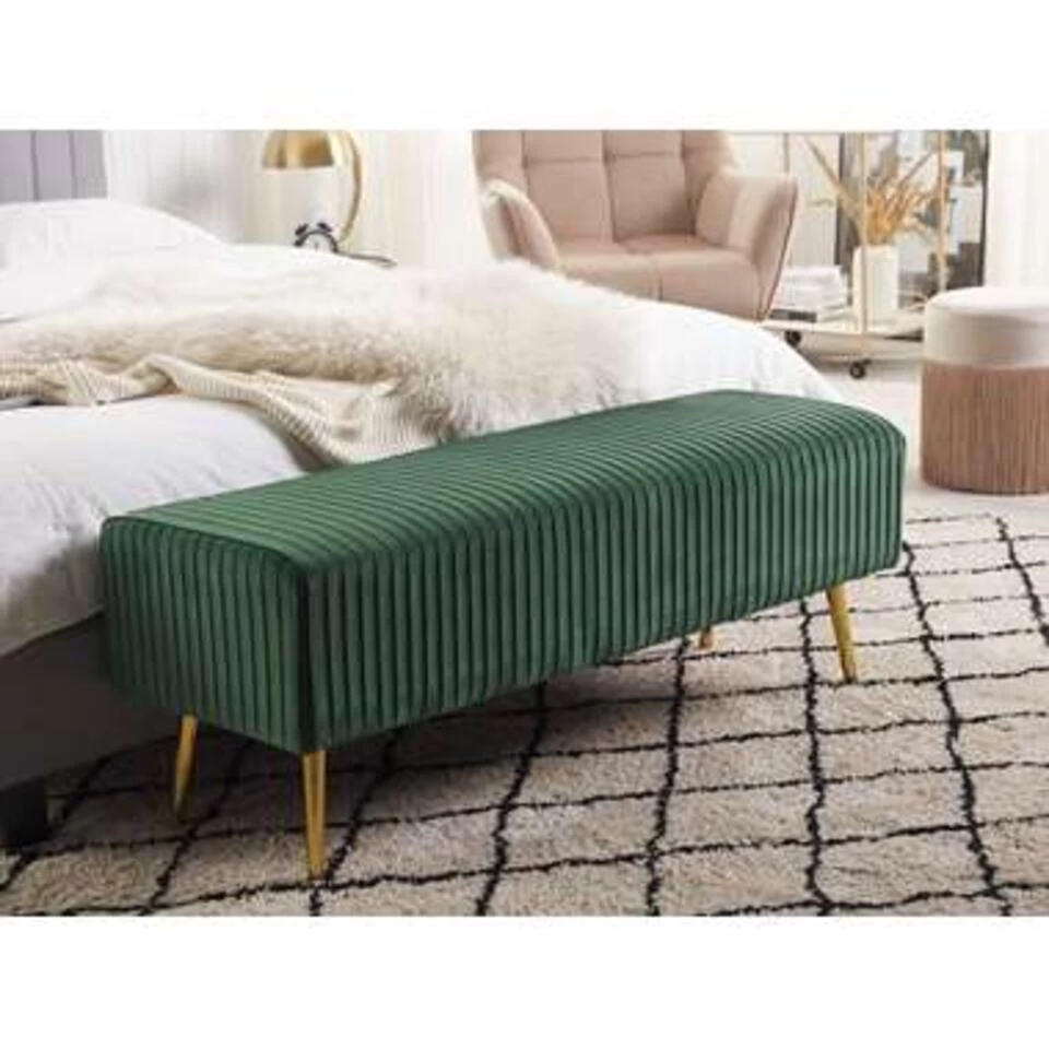 Beliani Hocker PATERSON - Groen Fluweel 2 Beliani Hocker PATERSON - Groen Fluweel - Afbeelding 2