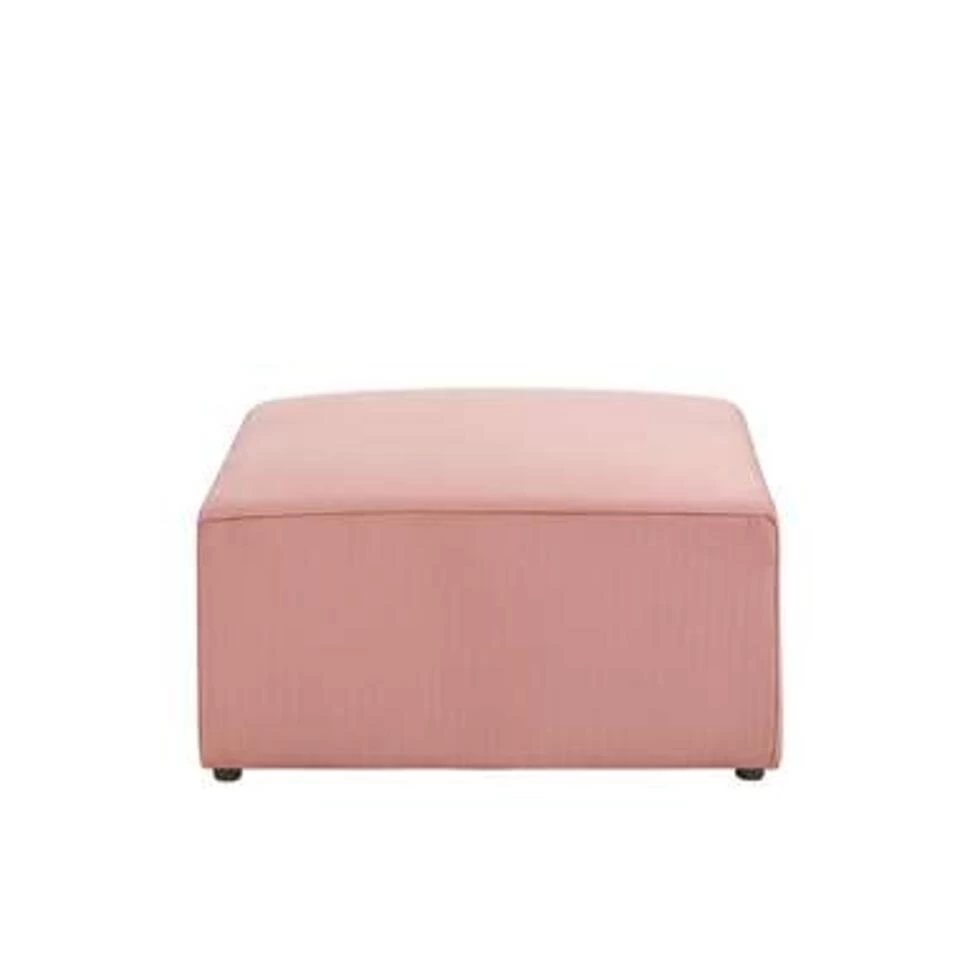 Beliani Ottomaan LEMVIG - Roze Corduroy 4 Beliani Ottomaan LEMVIG - Roze Corduroy - Afbeelding 4