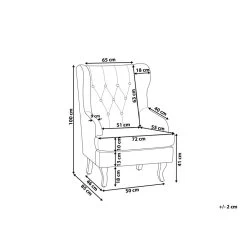 Beliani Fauteuil ALTA - Blauw Fluweel -Bankstoel Winkel c613c8286ff74cb9a702831023c75fff