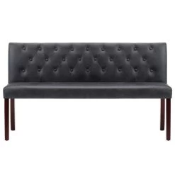 VidaXL Bankje 148,5 Cm Kunstsuède Grijs -Bankstoel Winkel c6b8a0fd99974de68819662ac130a0ec