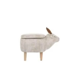 Beliani Hocker REINDEER - Beige Polyester -Bankstoel Winkel c8e7ae3240be43e8b71641f792f9845e
