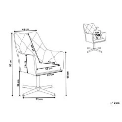 Beliani Fauteuil VAKSALA - Grijs Fluweel -Bankstoel Winkel c9a2294f583e4dc694b499826ddb80b6