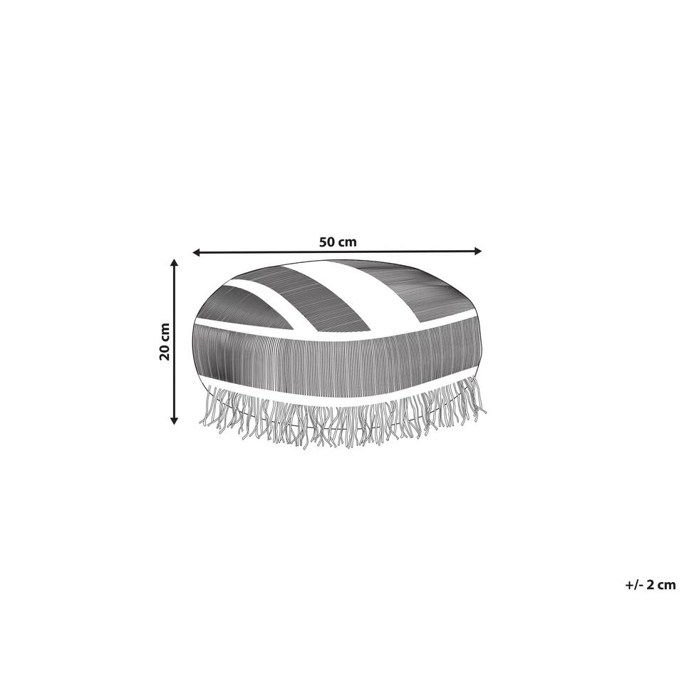 Beliani Poef OULAD - Wit Katoen 3 Beliani Poef OULAD - Wit Katoen - Afbeelding 3