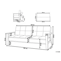 Beliani Driezitsbank - TJORN Grijs Polyester -Bankstoel Winkel ca7085d3a1f64eaeaed2447b954f77dd 1