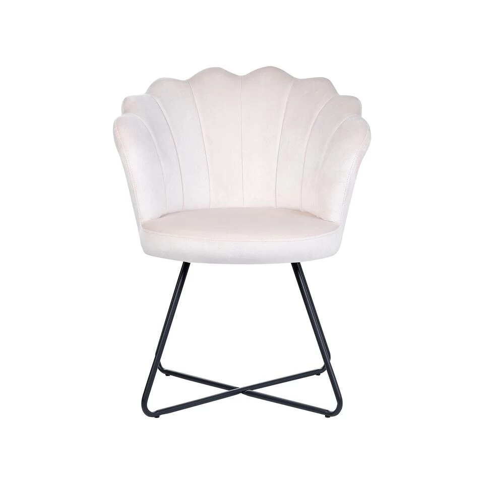 Beliani Fauteuil LOVELOCK - Beige Fluweel 4 Beliani Fauteuil LOVELOCK - Beige Fluweel - Afbeelding 4