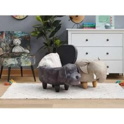 Beliani Dierenhocker DOGGY - Grijs Fluweel -Bankstoel Winkel cde68cd630e64ca9ad89a98f21411300