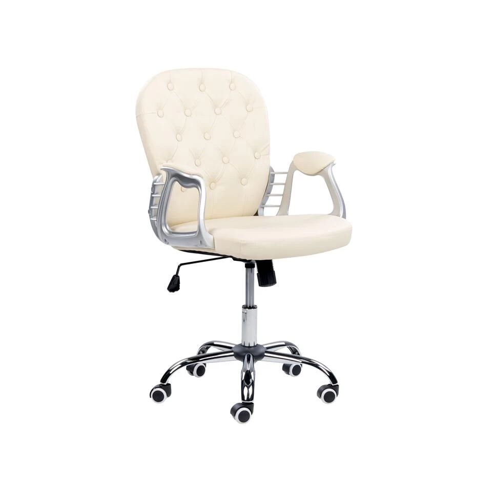 Beliani Bureaustoel PRINCESS - Beige Kunstleer 4 Beliani Bureaustoel PRINCESS - Beige Kunstleer - Afbeelding 4