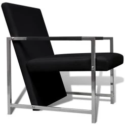 VidaXL Fauteuils 2 St Met Chroom Frame Kunstleer Zwart 7 VidaXL Fauteuils 2 St Met Chroom Frame Kunstleer Zwart -Bankstoel Winkel d0771c1a3ddf40478fb39007f72ef774