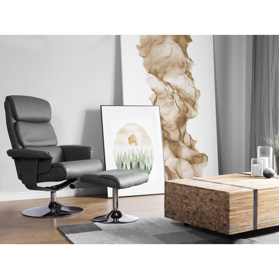 Beliani Massagestoel LEGEND - Grijs Kunstleer 2 Beliani Massagestoel LEGEND - Grijs Kunstleer - Afbeelding 2