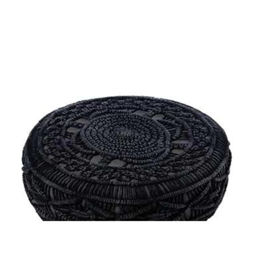 Beliani Hocker MUNDRA - Grijs Katoen 2 Beliani Hocker MUNDRA - Grijs Katoen - Afbeelding 2