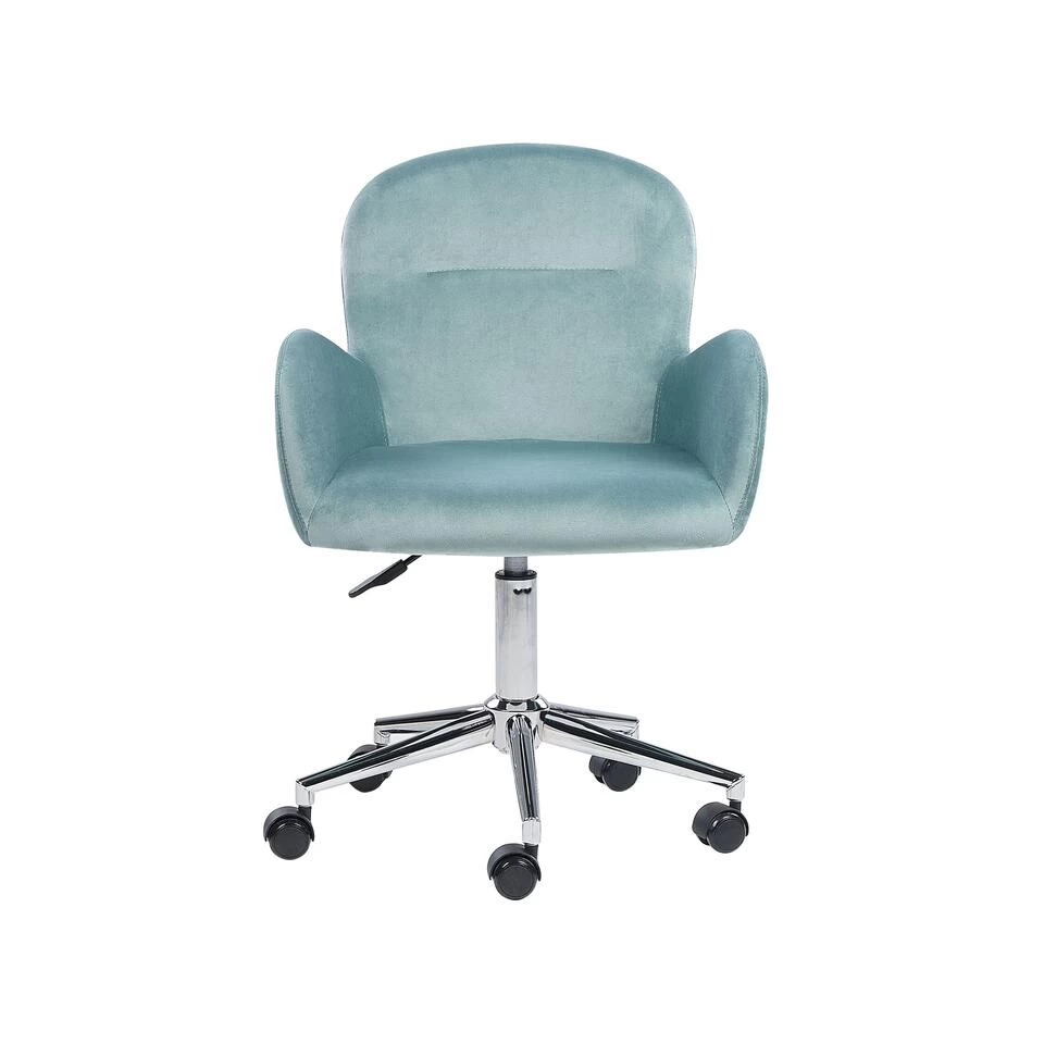 Beliani Bureaustoel PRIDDY - Groen Fluweel 4 Beliani Bureaustoel PRIDDY - Groen Fluweel - Afbeelding 4