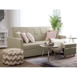Beliani Slaapbank - GLOMMA Beige Polyester -Bankstoel Winkel d80bc6fa8a0b4a86bc7f45a1dbf8030c