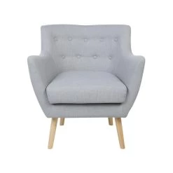 Beliani Fauteuil DRAMMEN - Grijs Polyester -Bankstoel Winkel da4354b780e0453482dd455d47774b2a