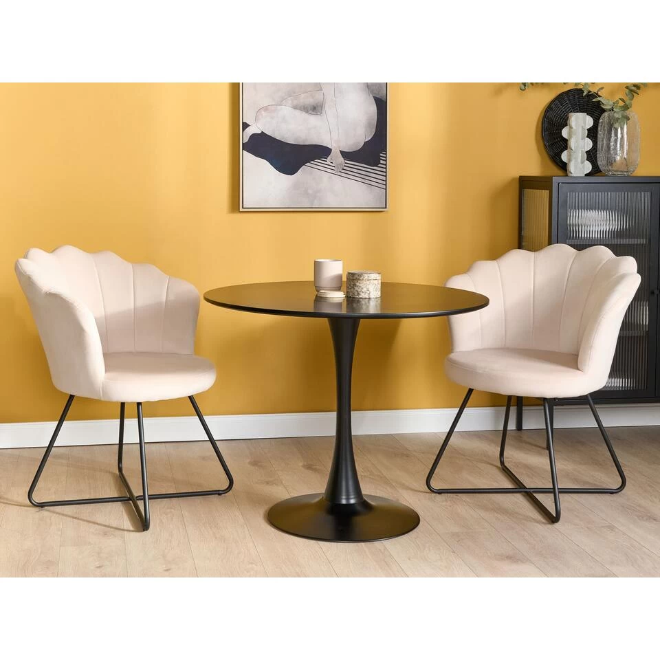 Beliani Fauteuil LOVELOCK - Beige Fluweel 2 Beliani Fauteuil LOVELOCK - Beige Fluweel - Afbeelding 2