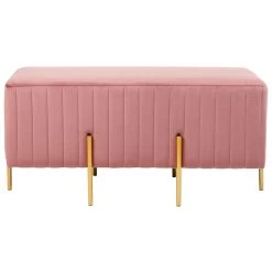 Beliani Hocker DAYTON - Roze Fluweel -Bankstoel Winkel de49a563dd9a4eaea016a253fd0950b8