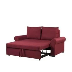 Beliani Slaapbank - SILDA Rood Polyester -Bankstoel Winkel ea9c5b4fd927418ba8989d7921a9a212