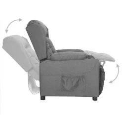 VidaXL Fauteuil Verstelbaar Stof Lichtgrijs -Bankstoel Winkel f23644ccc2e5448dbfeb701922baeed3