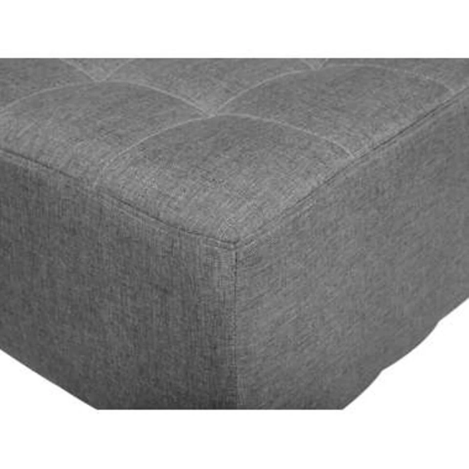 Beliani Ottomaan ABERDEEN - Grijs Polyester 3 Beliani Ottomaan ABERDEEN - Grijs Polyester - Afbeelding 3