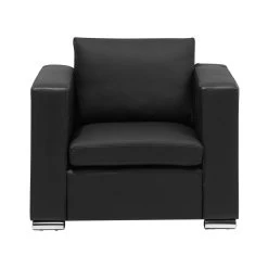 Beliani Fauteuil HELSINKI - Zwart Leer -Bankstoel Winkel f5a2b002574a4443b15e1163e24b8a36