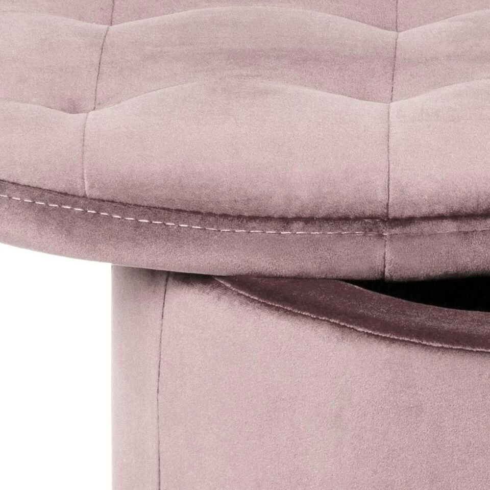 Sohome Poef Takeesha - Velvet - Roze 3 Sohome Poef Takeesha - Velvet - Roze - Afbeelding 3