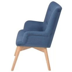VidaXL Fauteuil Met Voetenbankje Stof Blauw -Bankstoel Winkel fb2d62b977bd4f64b67a6b0fffe5d312