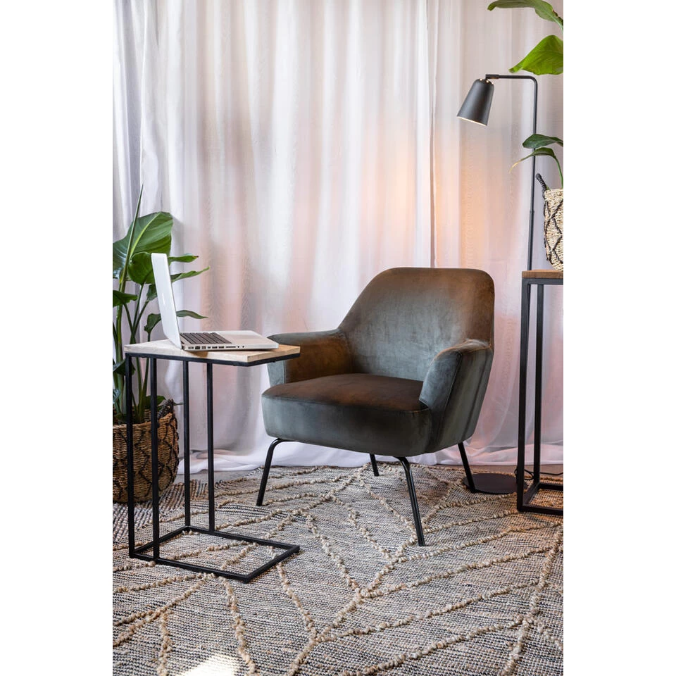 Fauteuil Hamburg - Fluweel - Groen 4 Fauteuil Hamburg - Fluweel - Groen - Afbeelding 4